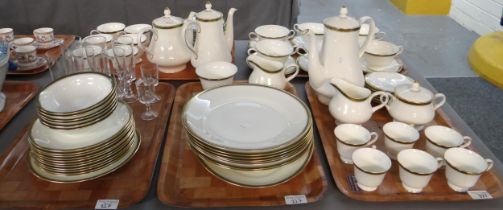 Five trays of various items to include: Wedgwood 'Chester' design tea, coffee and dinnerware