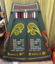 Hand painted wooded fairground quadrant shaped roller ball game, double sided. (B.P. 21% + VAT)