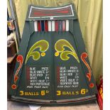 Hand painted wooded fairground quadrant shaped roller ball game, double sided. (B.P. 21% + VAT)