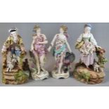 Collection of 19th century Sitzendorf and similar continental porcelain figurines to include: