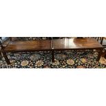 Chinese hardwood low bench/table. 225x45x42cm approx. (B.P. 21% + VAT)