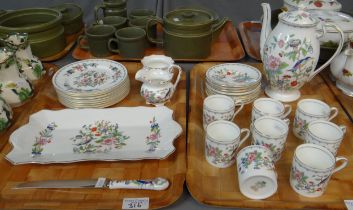 Two trays of Aynsley 'Pembroke' design English fine bone china to include: 28 piece coffee set,