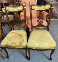 Pair of Edwardian mahogany parlour type chairs. (2) (B.P. 21% + VAT)