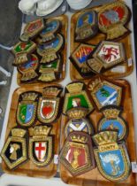 Four trays of Royal Navy Ship's Crests to include: H.M.S Crusader, H.M.S Cleopatra, H.M.S