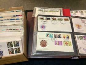 Great Britain collection of first Day Covers in three albums and box with commemorative and