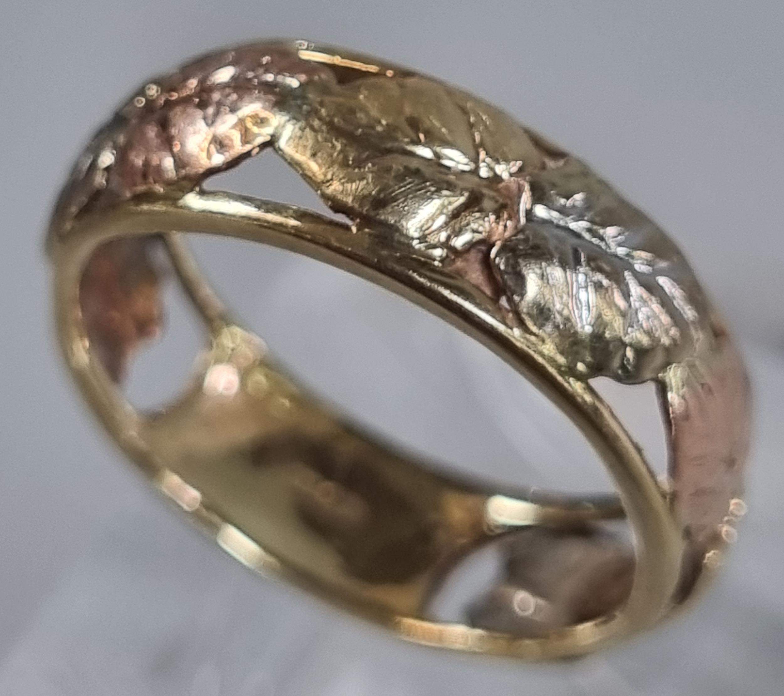 9ct gold in Clogau style ring. 2.3g approx. Size P. (B.P. 21% + VAT) - Image 3 of 4