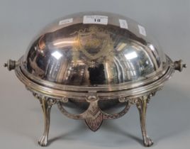 Late Victorian silver plated bacon warmer. (B.P. 21% + VAT)