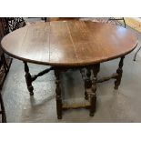 18th century oak single drawer gateleg table. (B.P. 21% + VAT)