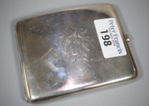 Edward VII silver cigarette case, London 1903. 3.74 troy oz approx. (B.P. 21% + VAT)