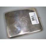 Edward VII silver cigarette case, London 1903. 3.74 troy oz approx. (B.P. 21% + VAT)