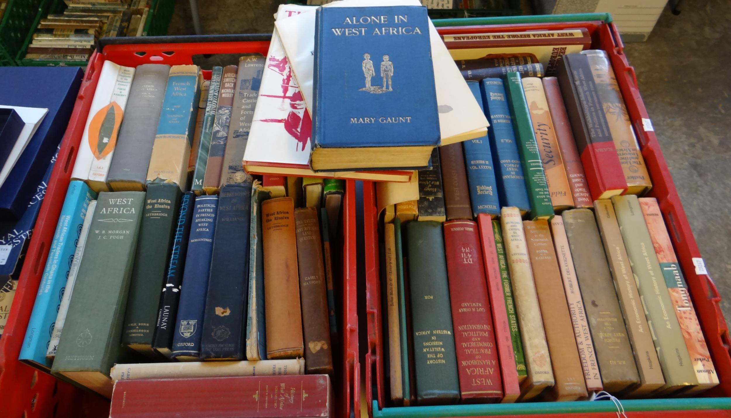 Two boxes of books on West Africa from the collection of Professor Wilks to include: Law, Robin; '