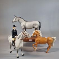 Beswick Huntswoman on dapple grey horse, probably designed by Arthur Gredington, together with