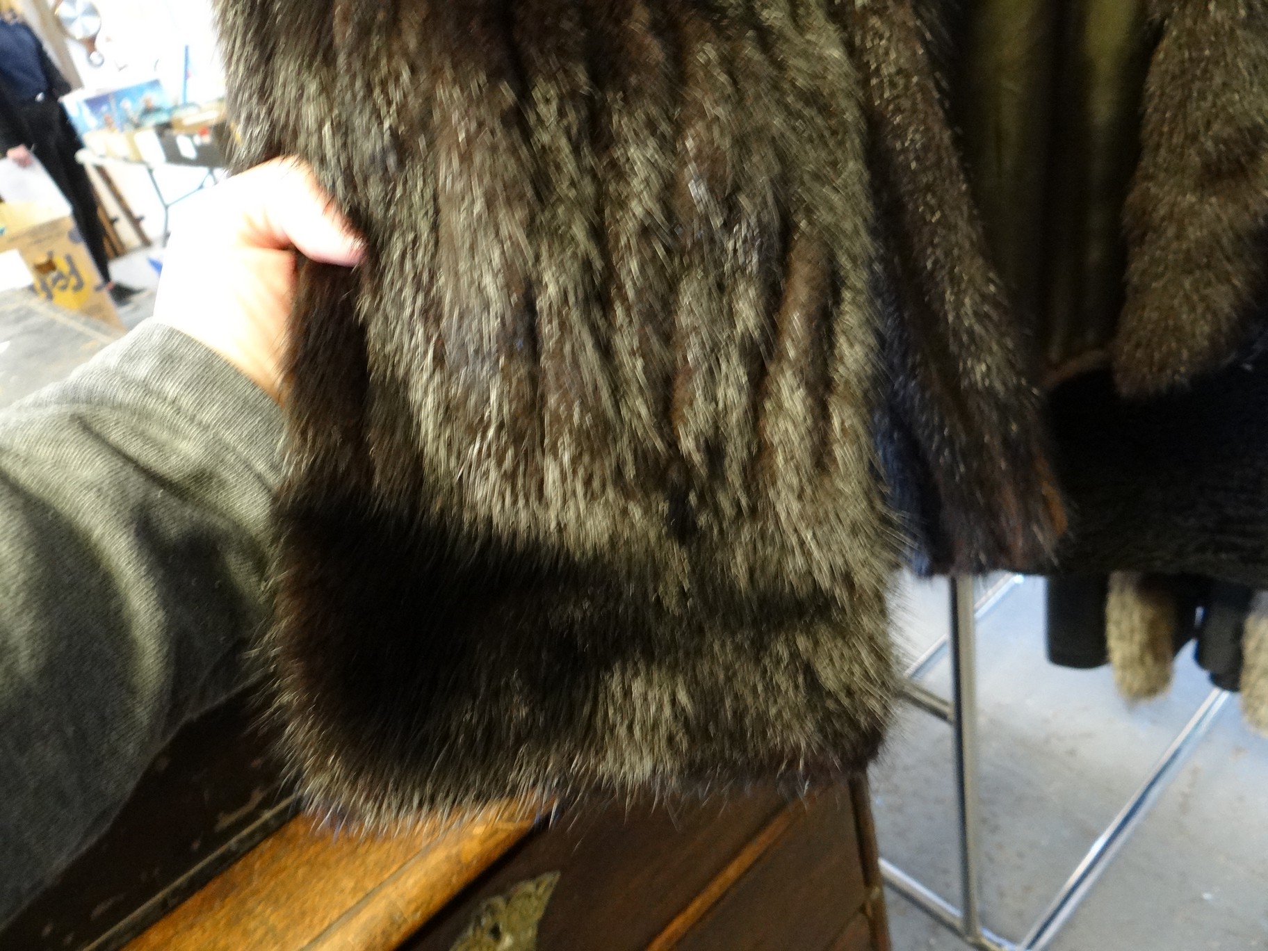 Four vintage ladies fur jackets and coats to include: a black ranch mink fur jacket with fox fur - Image 3 of 10