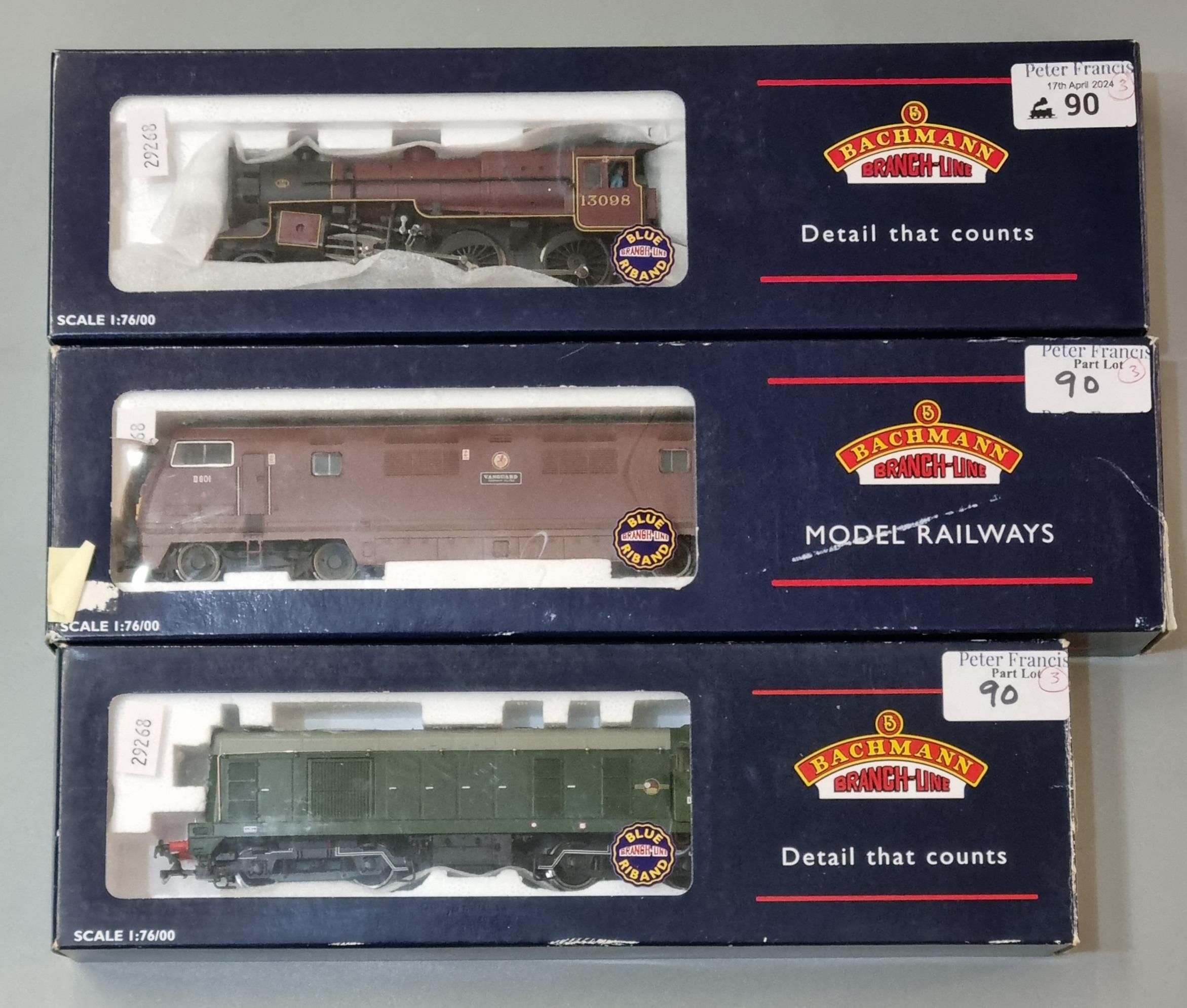 Three Bachman Branch-Line scale 1:76 model locomotives in original boxes to include: 32-027 Class 20