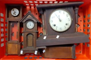 Collection of mantel and wall clocks, early 20th century and some modern. (B.P. 21% + VAT)