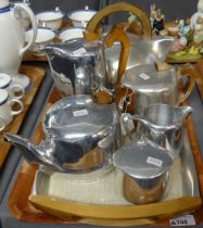 Tray of vintage Picquot ware items to include: tray, teapots, kettle, milk jug, sugar bowl and