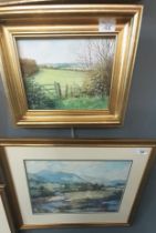 Group of assorted watercolour studies being: landscapes, street scenes, river scenes etc. Framed. (