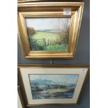 Group of assorted watercolour studies being: landscapes, street scenes, river scenes etc. Framed. (