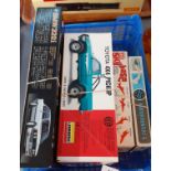 Four boxed model kits to include: Lindberg Toyata 4x4 pickup, BMW 320i two door saloon, Frog 1:72