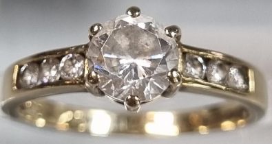 9ct gold and cubic zirconia solitaire design ring. 2.2g approx. Size L1/2. (B.P. 21% + VAT)