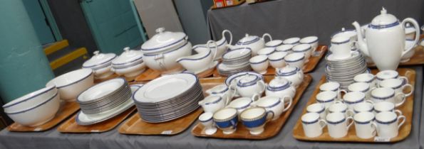 Nine trays of Wedgwood 'Kingsbridge' design dinner, coffee and teaware to include: coffee pot,