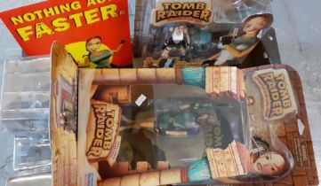 Collection of modern tomb Raider toys/figurines in original packaging to include: Lara Croft etc. (