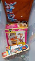 Box of toys to include: Lego 3 Basic Set in original box, Sindy's Electric Magic Cooker in