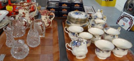 Tray of Royal Albert 'Moonlight Rose' design teaware to include: small teapot, teacups and