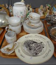 Tray of china to include: Japanese eggshell porcelain dragon design teaware, Aynsley 'Wild Tudor'