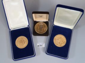 1984 Sarajevo Los Angeles Olympic presentation coin together with two Los Angeles 1984 Olympic