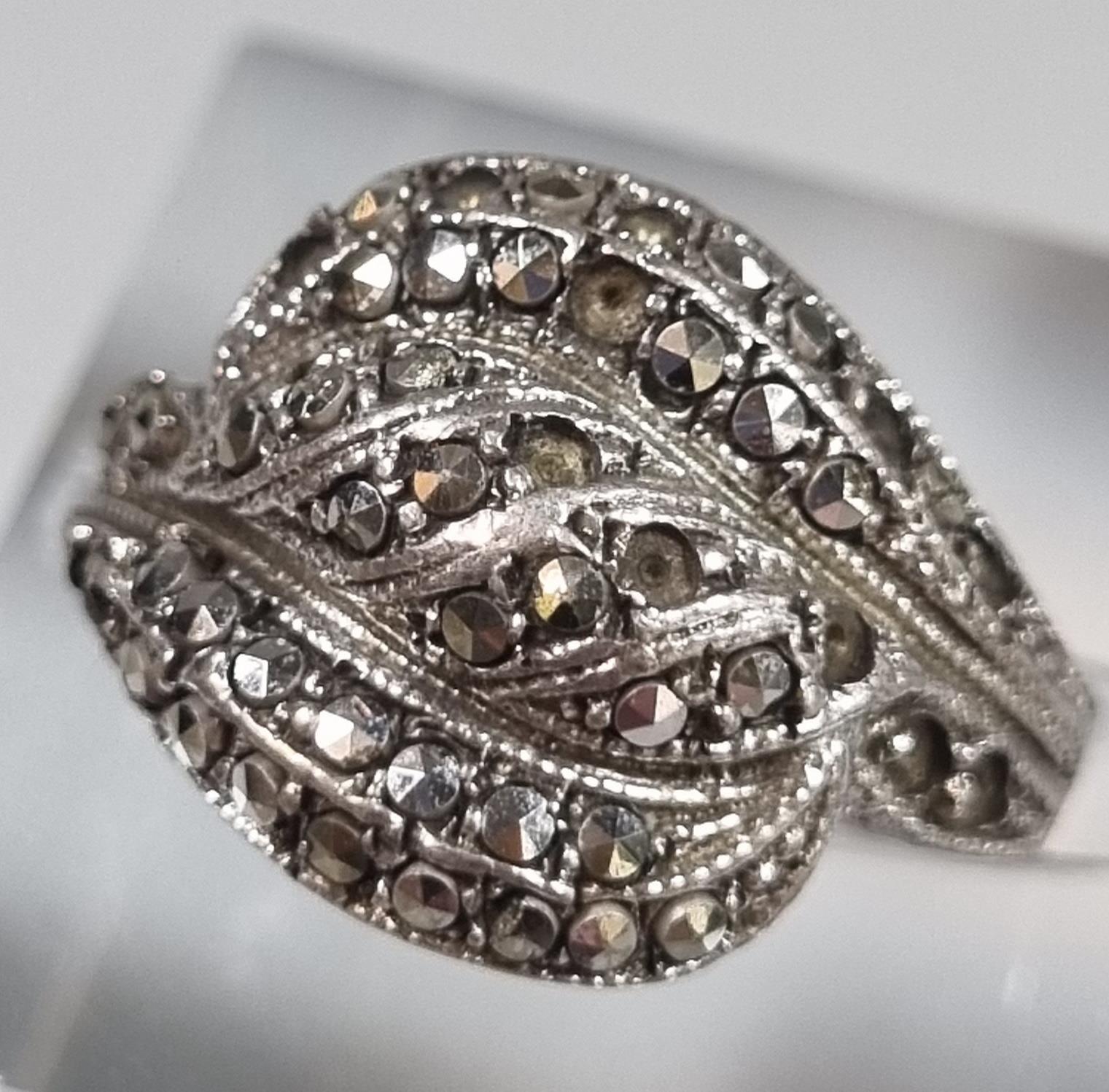 9ct gold eternity style ring. 1.7g approx. together with another eternity style ring and a marcasite - Image 2 of 4