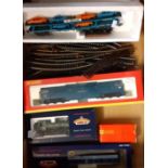 Two trays of trains and rolling stock, some in original boxes to include: Bachmann Branch-Line,