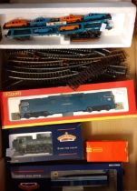 Two trays of trains and rolling stock, some in original boxes to include: Bachmann Branch-Line,