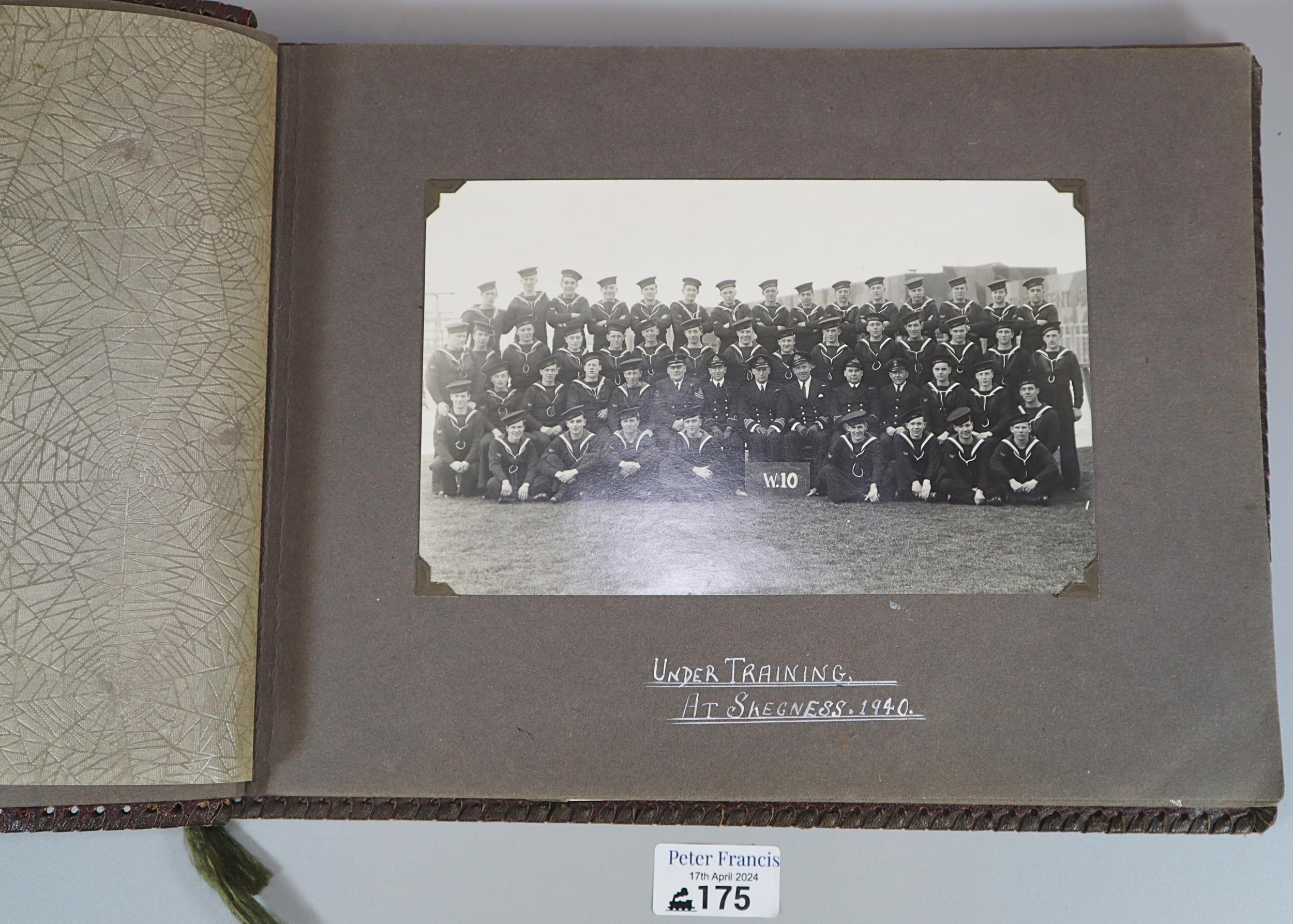 Interesting WWII photograph album, featuring images of the Aircraft Carrier HMS Formidable at sea, - Image 2 of 5