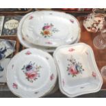 Tray of 19th Century Bloor period Derby porcelain hand painted floral design items to include; six