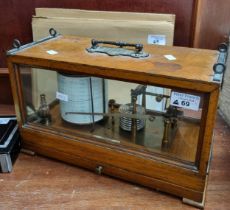 Late 19th century mahogany cased Barograph, by H. Hughes & Son Ltd. 59 Fenchurch Street, London.