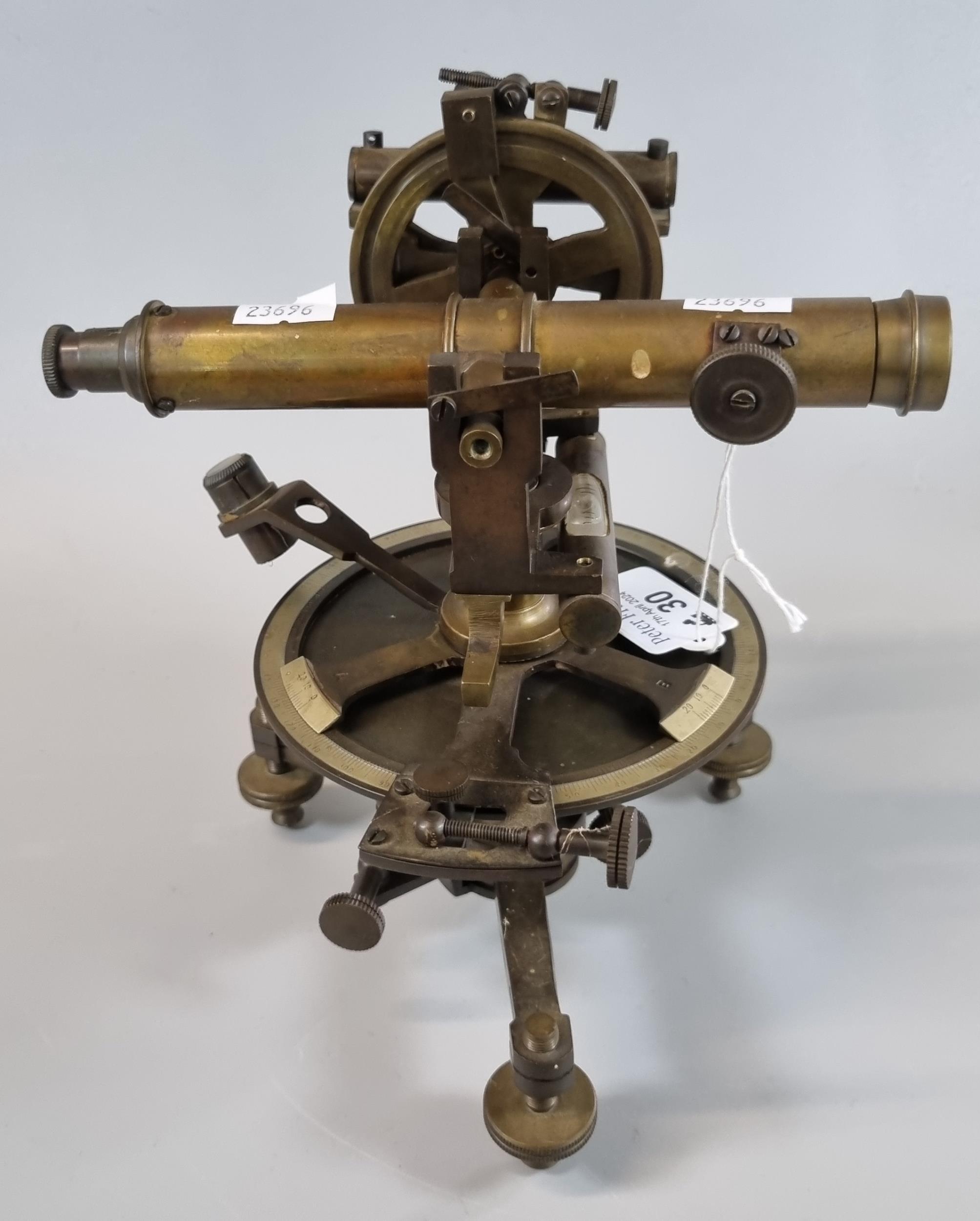 Late 19th/early 20th century brass and bronze theodolite. Unmarked. (B.P. 21% + VAT) - Image 2 of 2