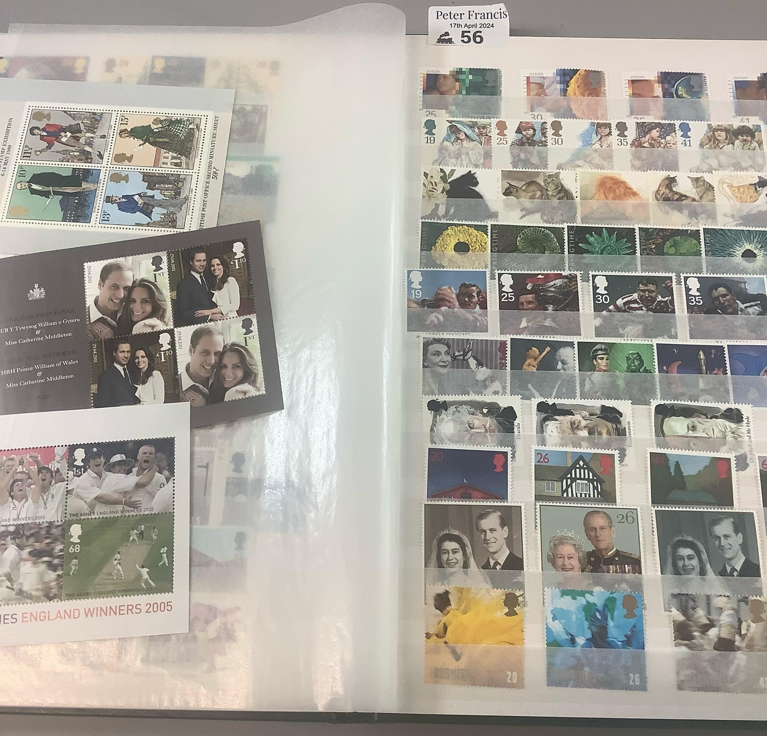 Great Britain collection of U/M mint stamp sets in green Royal Mail stockbook, 1971 - 2000 and a few