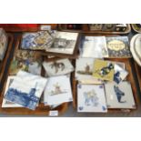 Two trays of tiles to include: framed German tiles, Dutch tiles, hand painted, H & R Johnsons Ltd