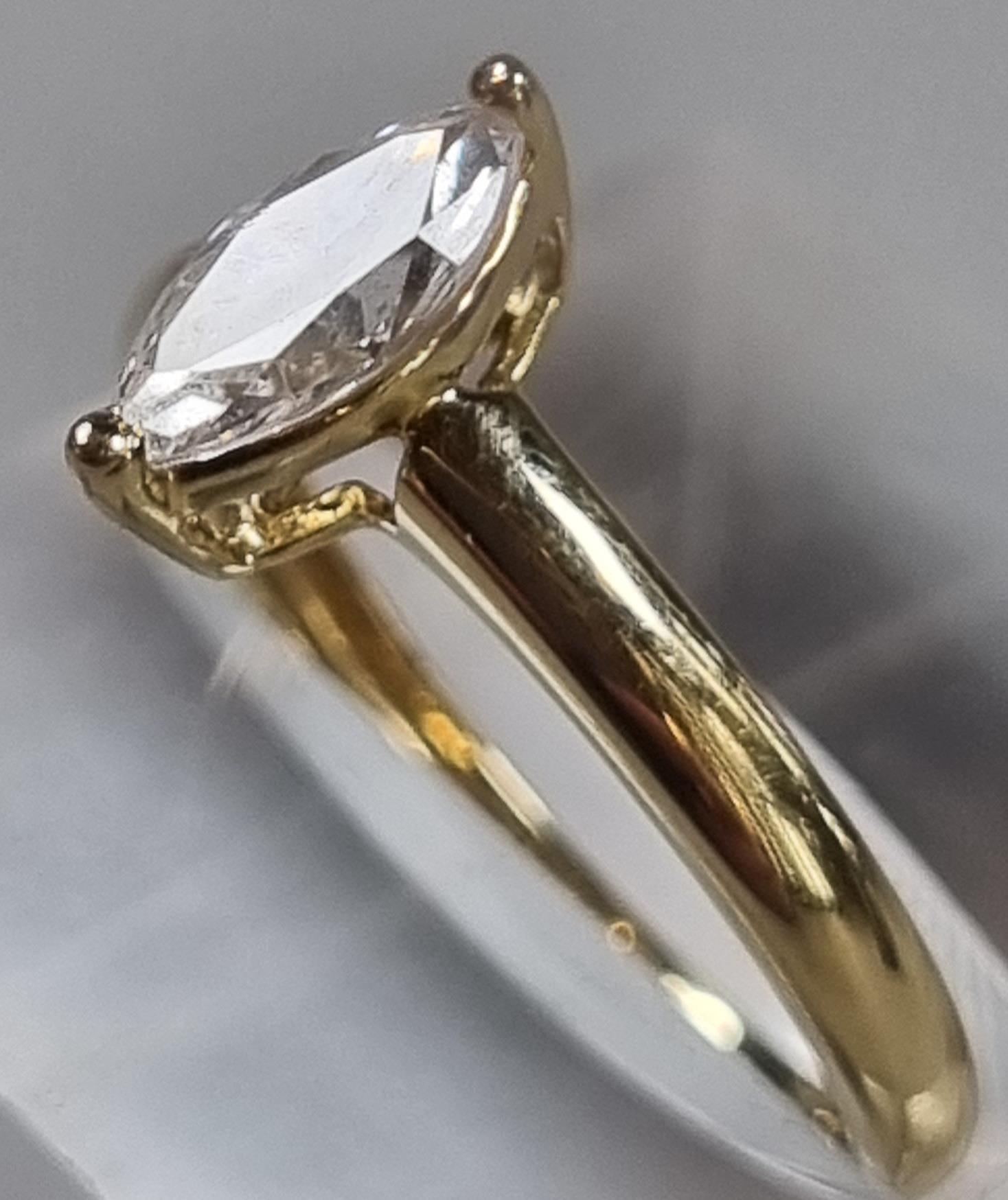 Modern 14ct gold and white stone solitaire style ring. 1.4g approx. Size J1/2. (B.P. 21% + VAT) - Image 2 of 4