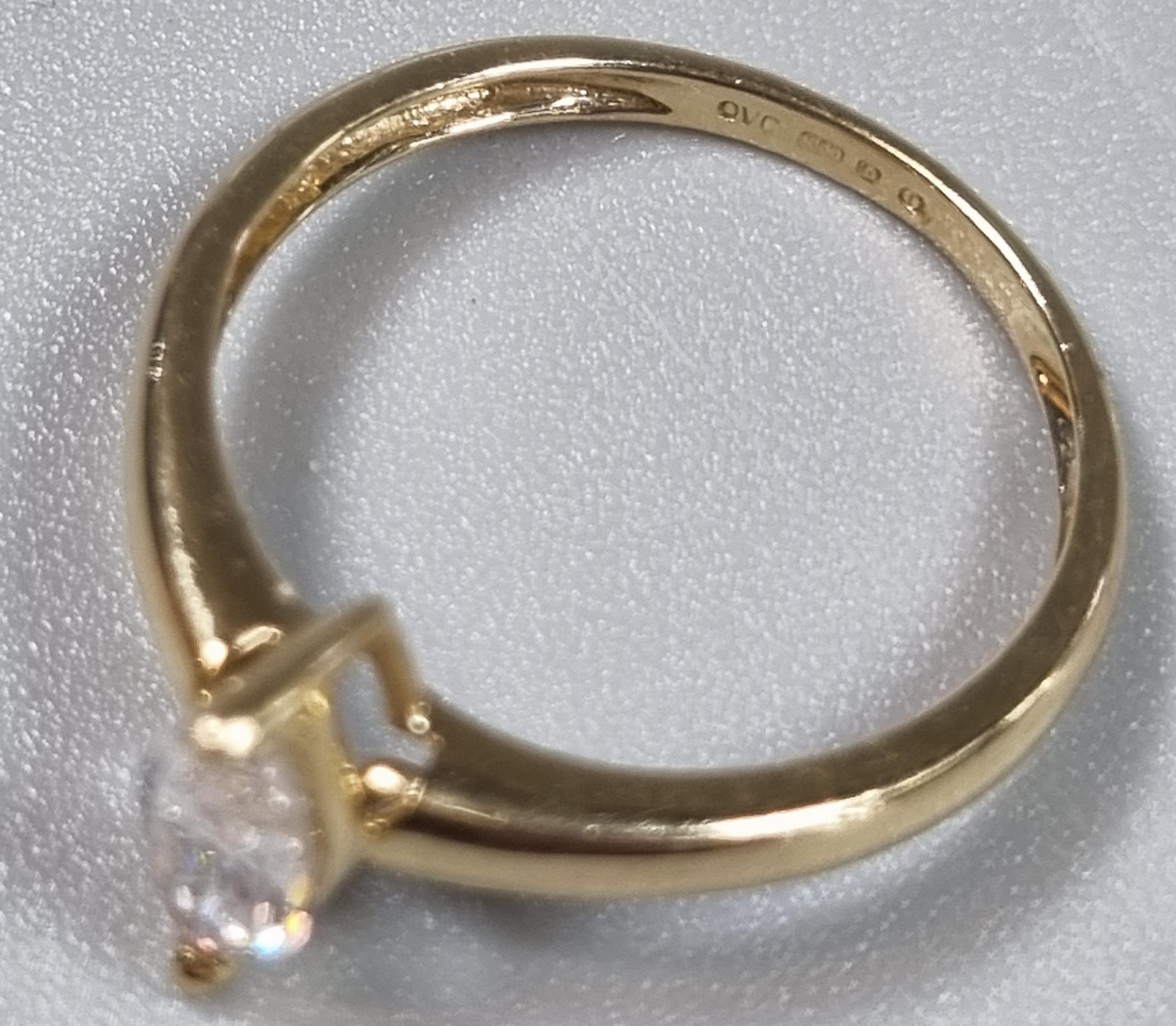 Modern 14ct gold and white stone solitaire style ring. 1.4g approx. Size J1/2. (B.P. 21% + VAT) - Image 3 of 4