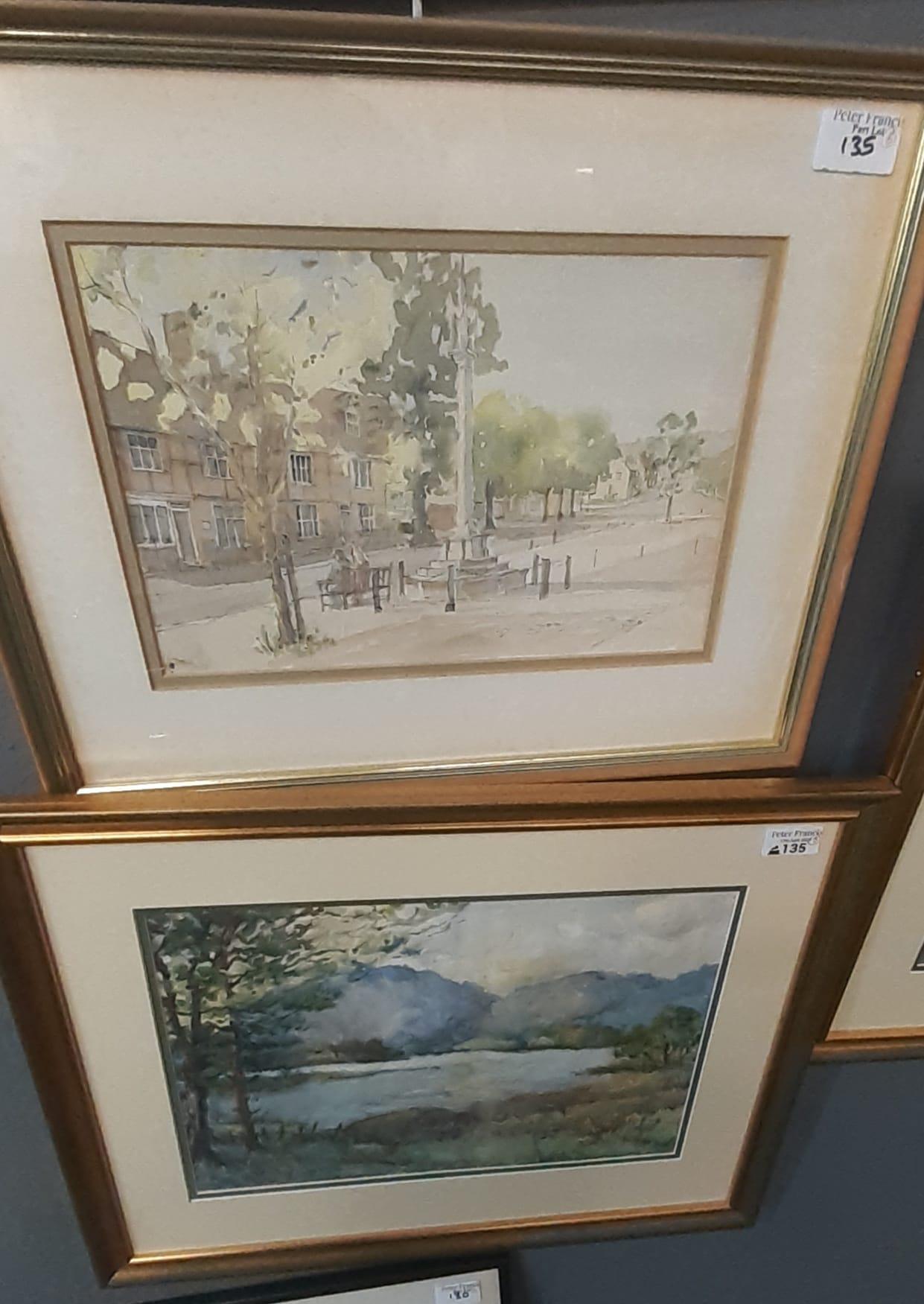 Group of assorted watercolour studies being: landscapes, street scenes, river scenes etc. Framed. ( - Image 3 of 5