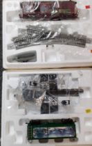 Collection of Bachmann Hawthorne Village Christmas themed and other model trains in polystyrene