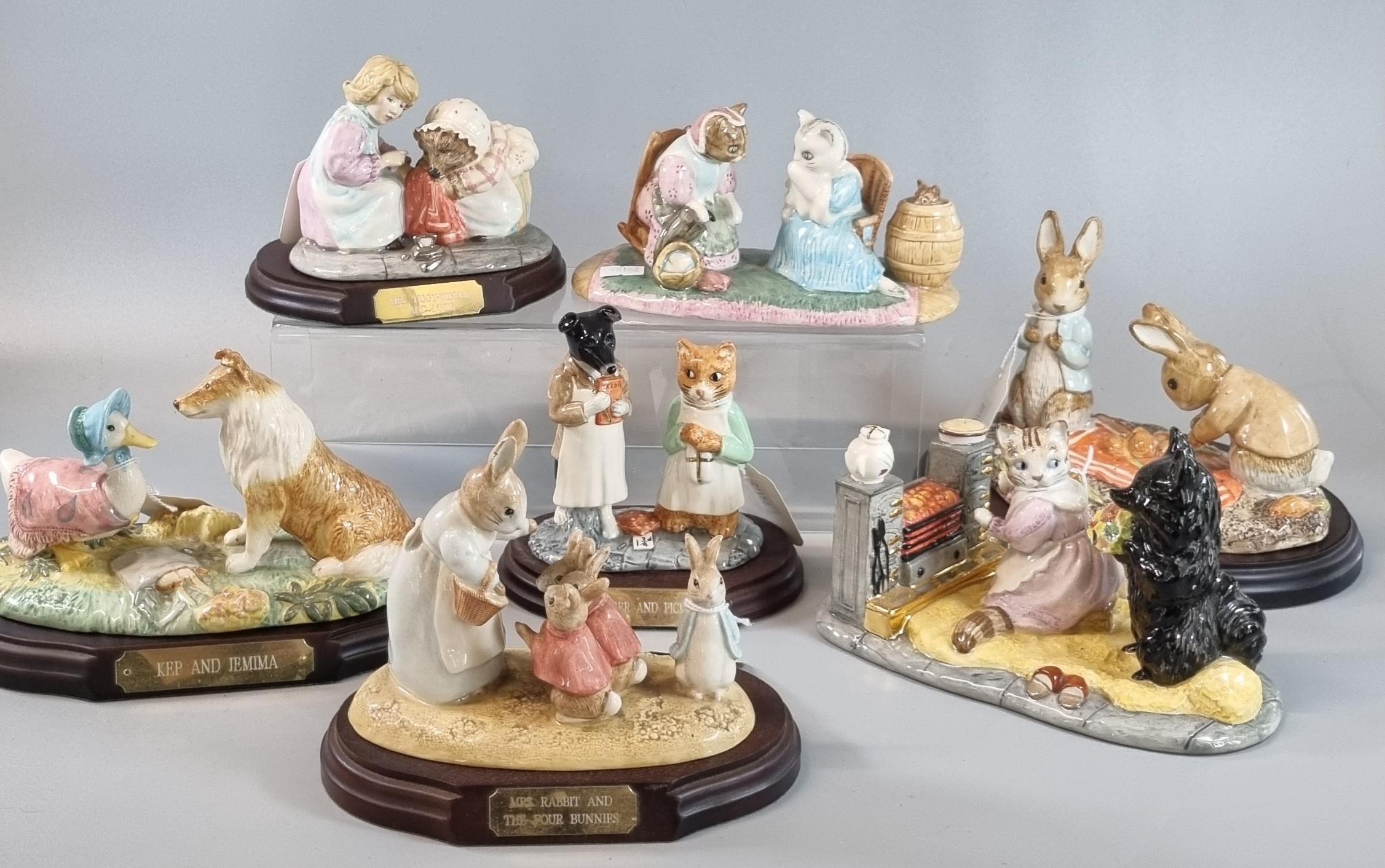 Collection of Beswick Ware and Royal Doulton Beatrix Potter and other animal groups to include: '