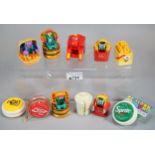 Bag of Mcdonalds Happy Meal Transformer toys together with bag of yoyos to include: Coca Cola,