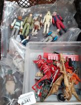 Collection of vintage 1970s and 80s Star Wars figures to include: Storm Trooper, Princess Leia, Ewok
