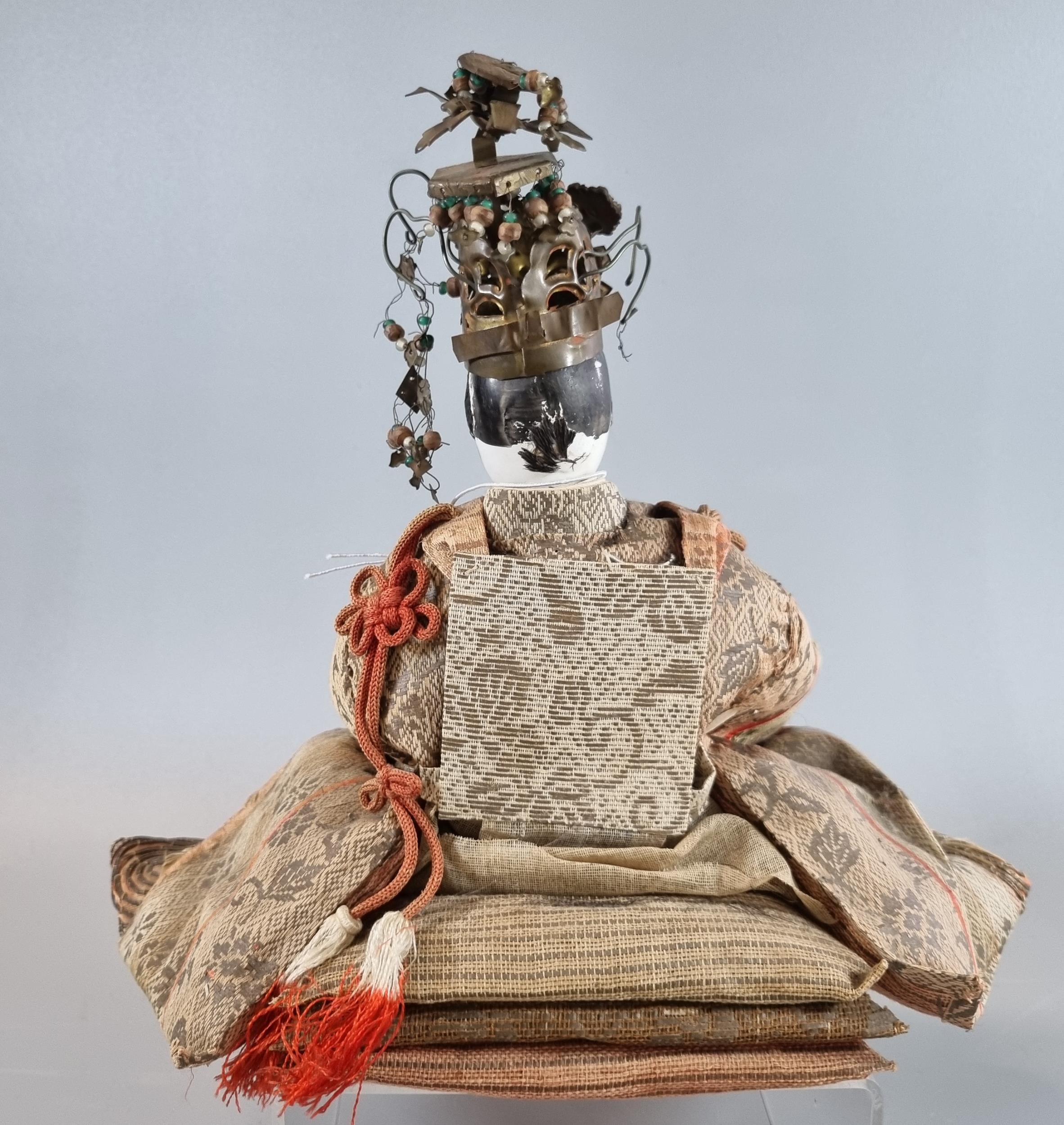19th century Japanese Edo period character doll, dressed in period Kimono and fan. (B.P. 21% + - Image 2 of 2
