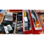 Two trays of mainly Hornby and other OO gauge items, play worn condition to include: carriages,