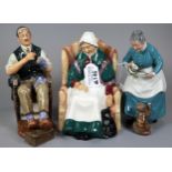 Three Royal Doulton bone china figurines to include: 'The Favourite', 'Forty Winks' and 'The