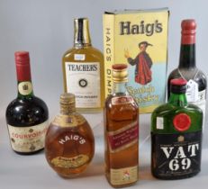 Collection of alcoholic spirits to include: Haig's Dimple Scotch Whisky, one in original box,